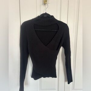 Astr Black Ribbed Sweater